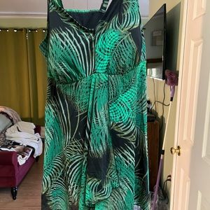 Lovely green swimsuit by Lane Bryant. Truly is a showstopper on the beach.